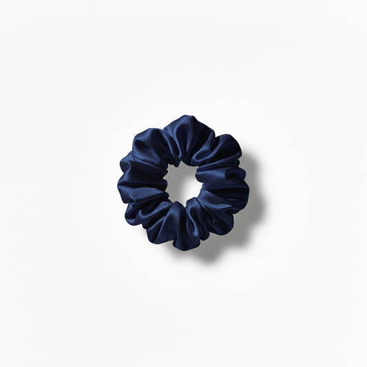 100% Silk Hair Scrunchie - NAVY