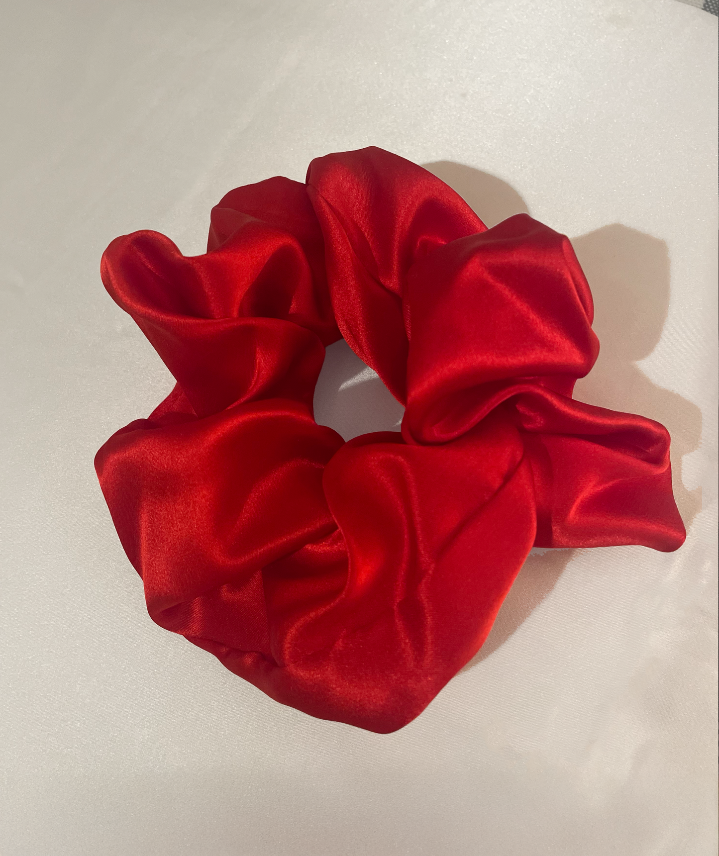 100% Silk Hair Scrunchie - Red
